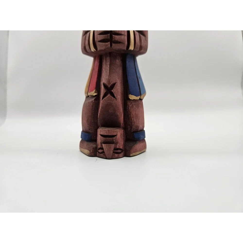Vintage Handcarved Lightweight Wooden Folk Art Aztec/Mayan Style Totem 9